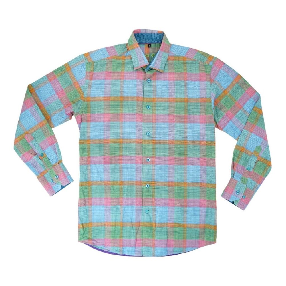 Visconti Black Shirt Mens Small Plaid Long Sleeve Preppy Button Up MSRP‎ $130